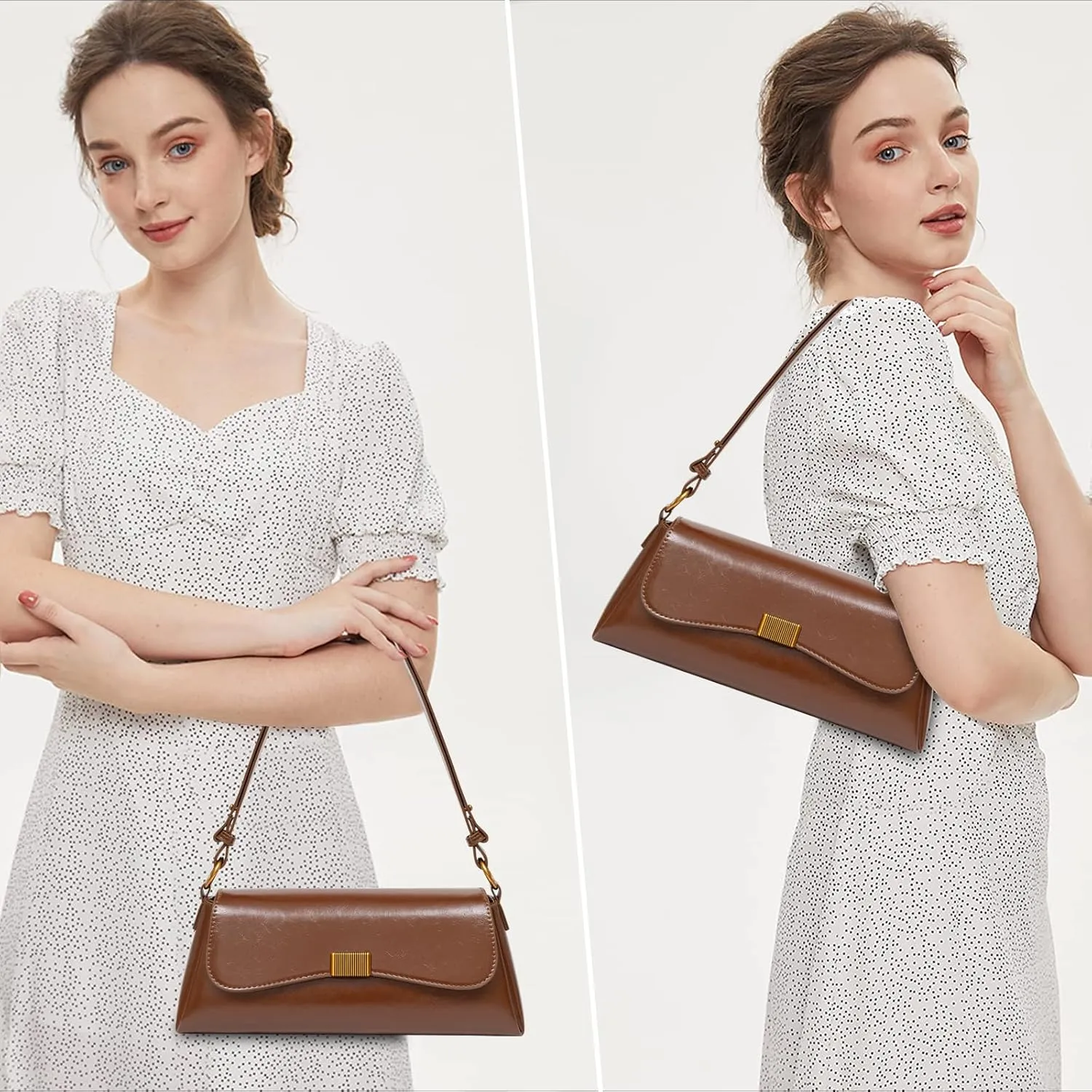 Shoulder Bag for Women Y2K Trendy Underarm Purse Vegan Leather Clutch Hobo Handbags