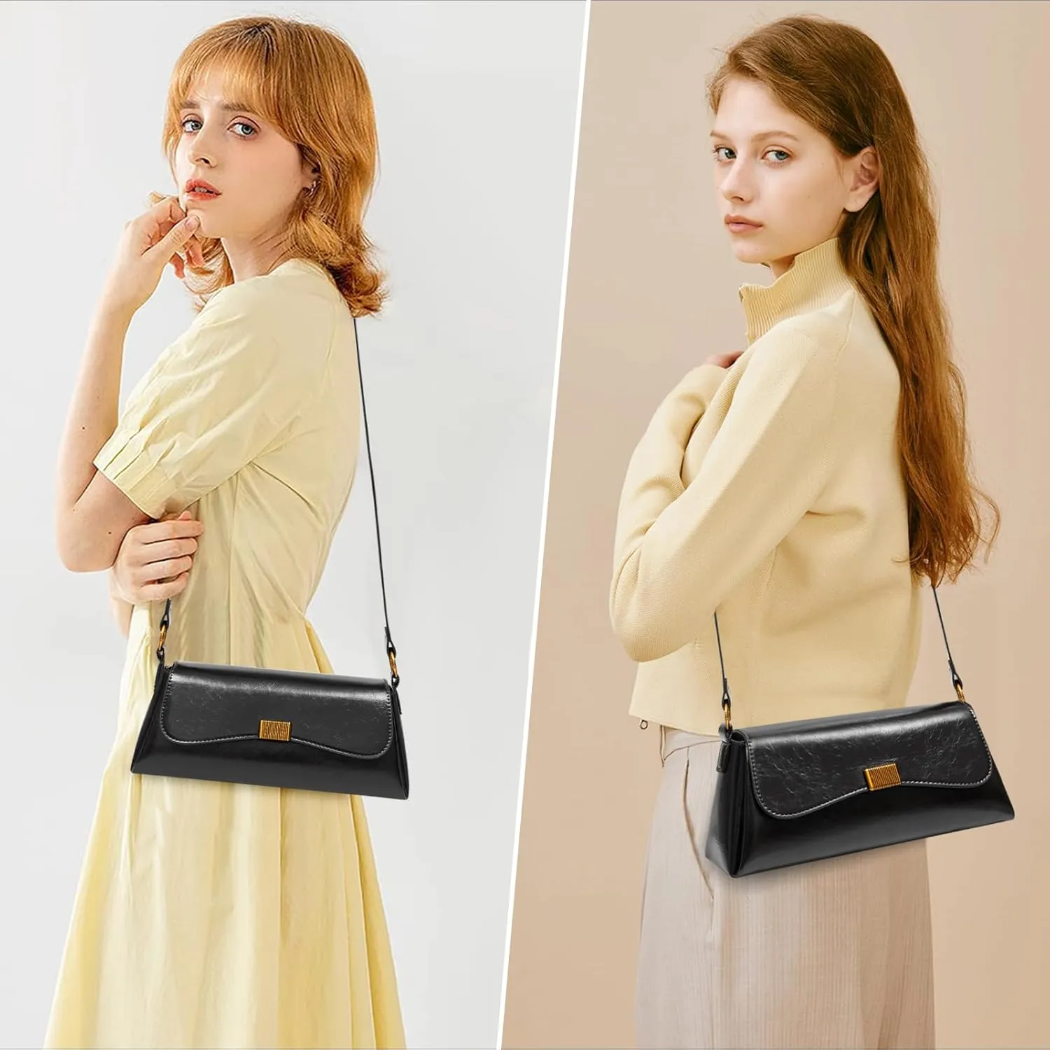 Shoulder Bag for Women Y2K Trendy Underarm Purse Vegan Leather Clutch Hobo Handbags