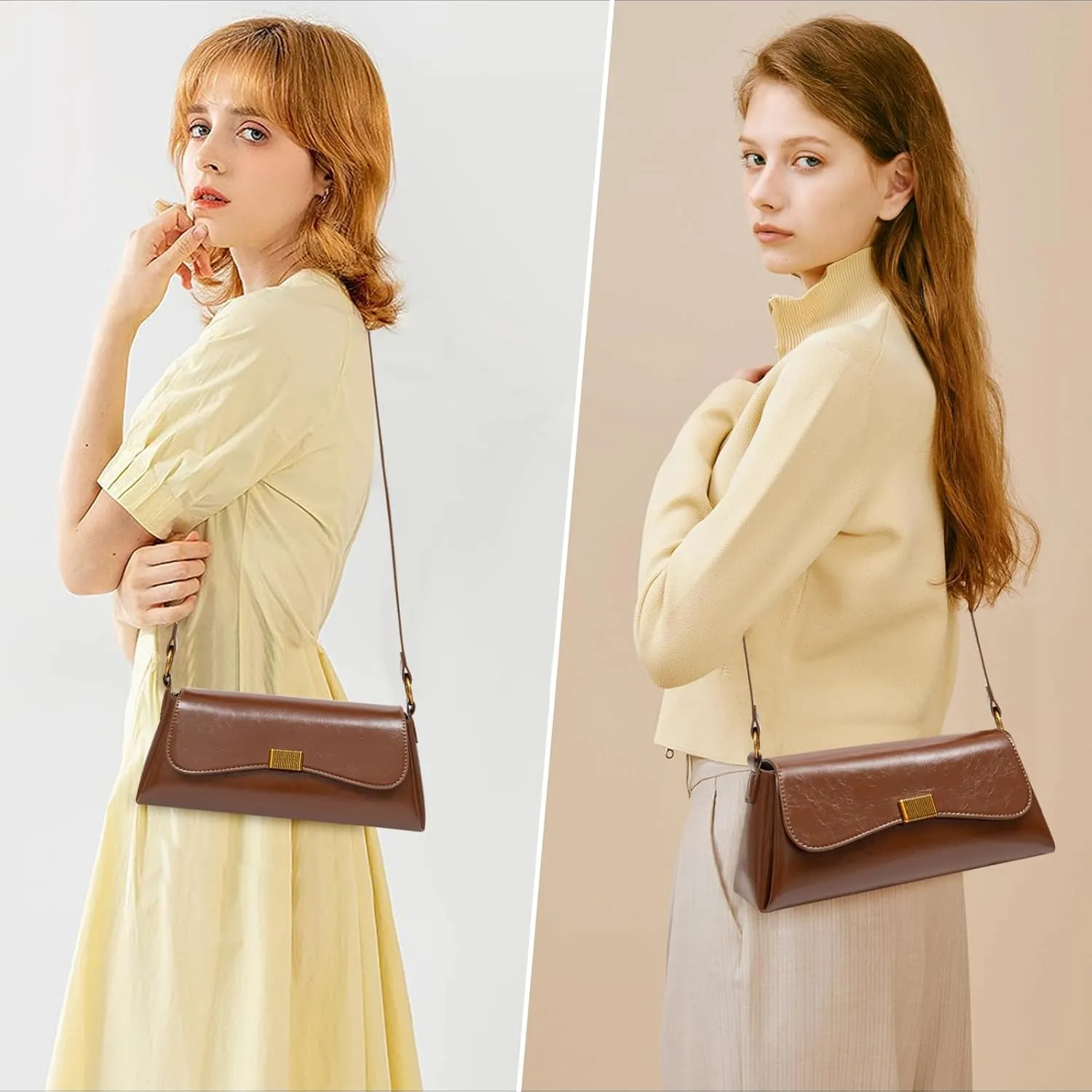 Shoulder Bag for Women Y2K Trendy Underarm Purse Vegan Leather Clutch Hobo Handbags