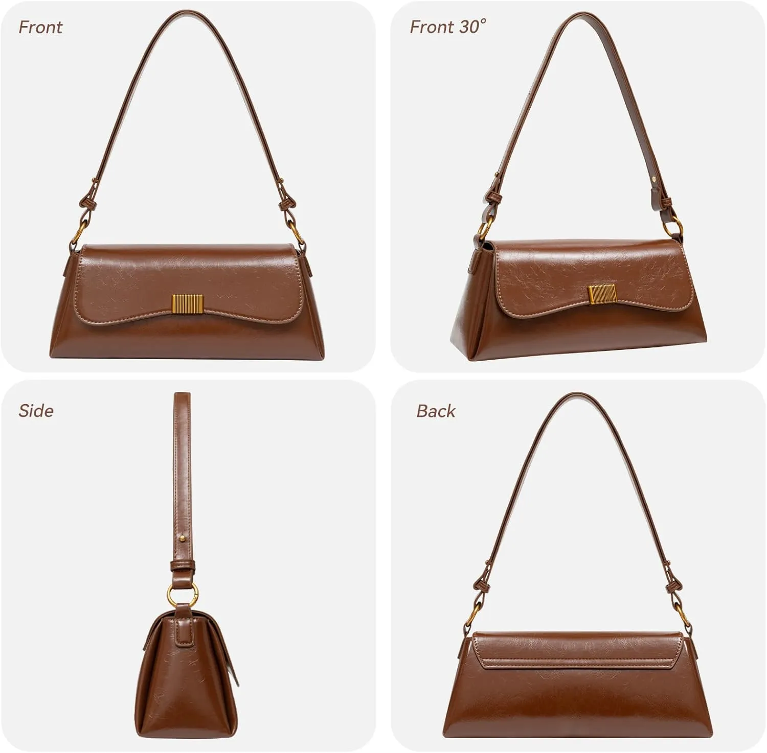 Shoulder Bag for Women Y2K Trendy Underarm Purse Vegan Leather Clutch Hobo Handbags
