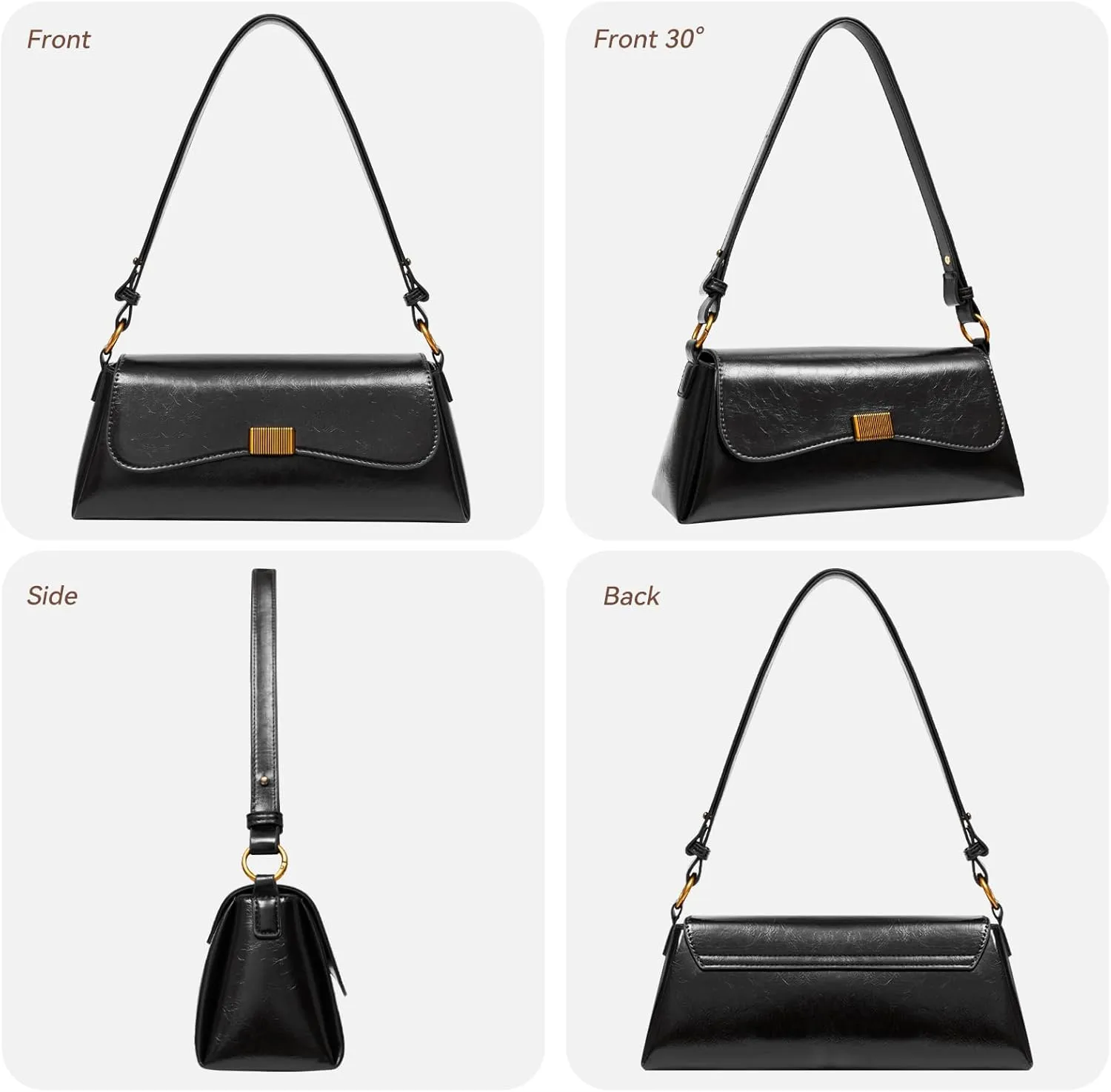 Shoulder Bag for Women Y2K Trendy Underarm Purse Vegan Leather Clutch Hobo Handbags