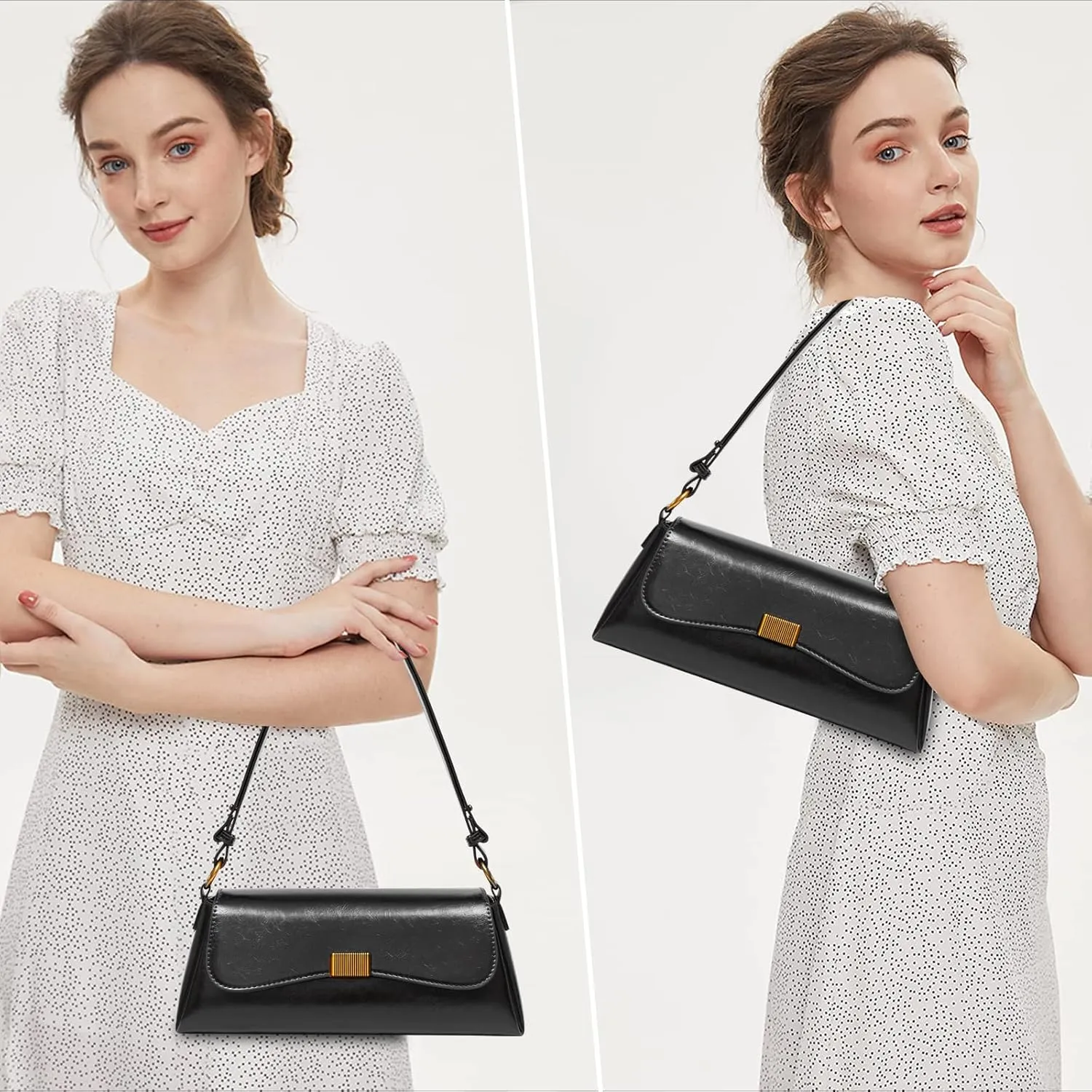 Shoulder Bag for Women Y2K Trendy Underarm Purse Vegan Leather Clutch Hobo Handbags