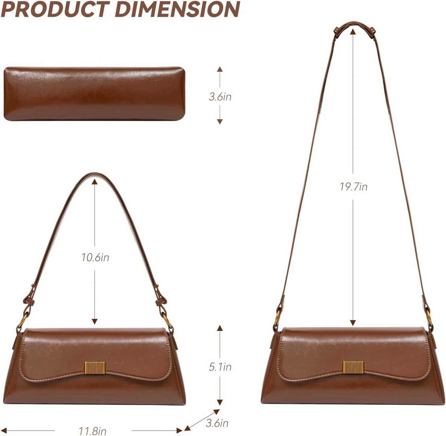 Shoulder Bag for Women Y2K Trendy Underarm Purse Vegan Leather Clutch Hobo Handbags