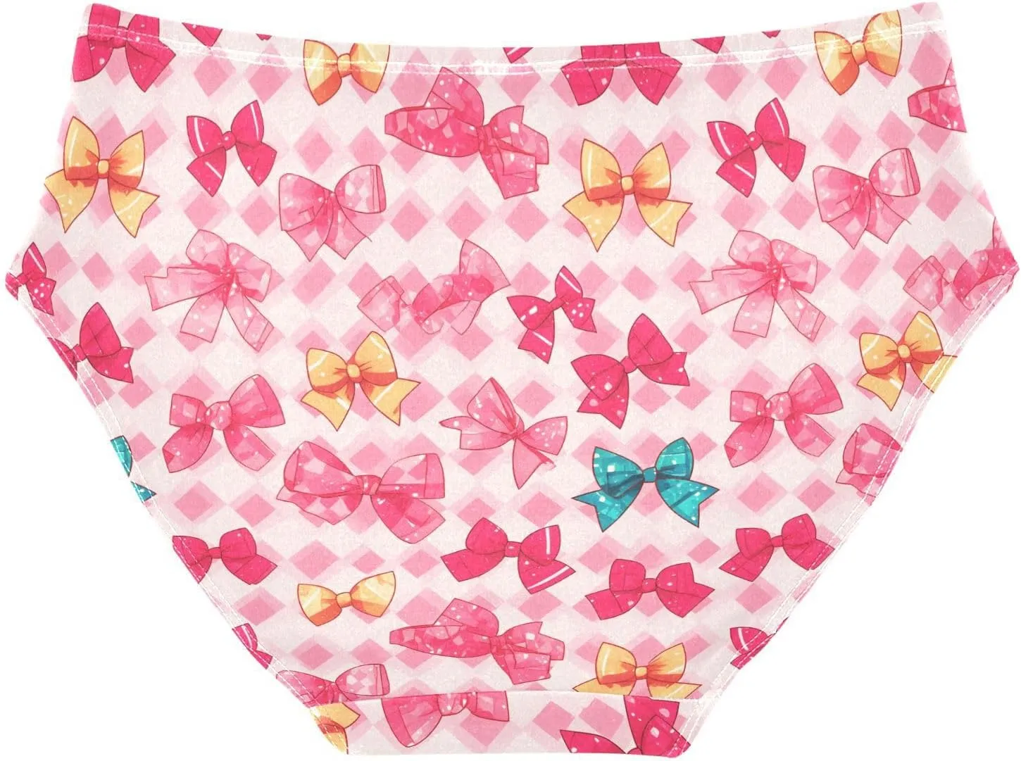 Soft Underwear Women Briefs Pink Coquette Bow Grid Breathable Ladies Hipster Panties