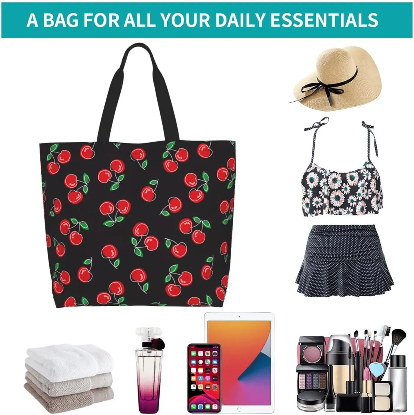 Sunflower Tote Bag For Women, Waterproof Shoulder Bags Big Reusable Grocery Handbag For Shopping Picnic Work Beach