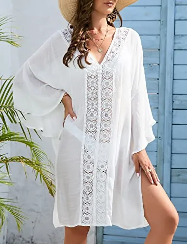 V-Neck Side Split Women's Swimwear Coverup