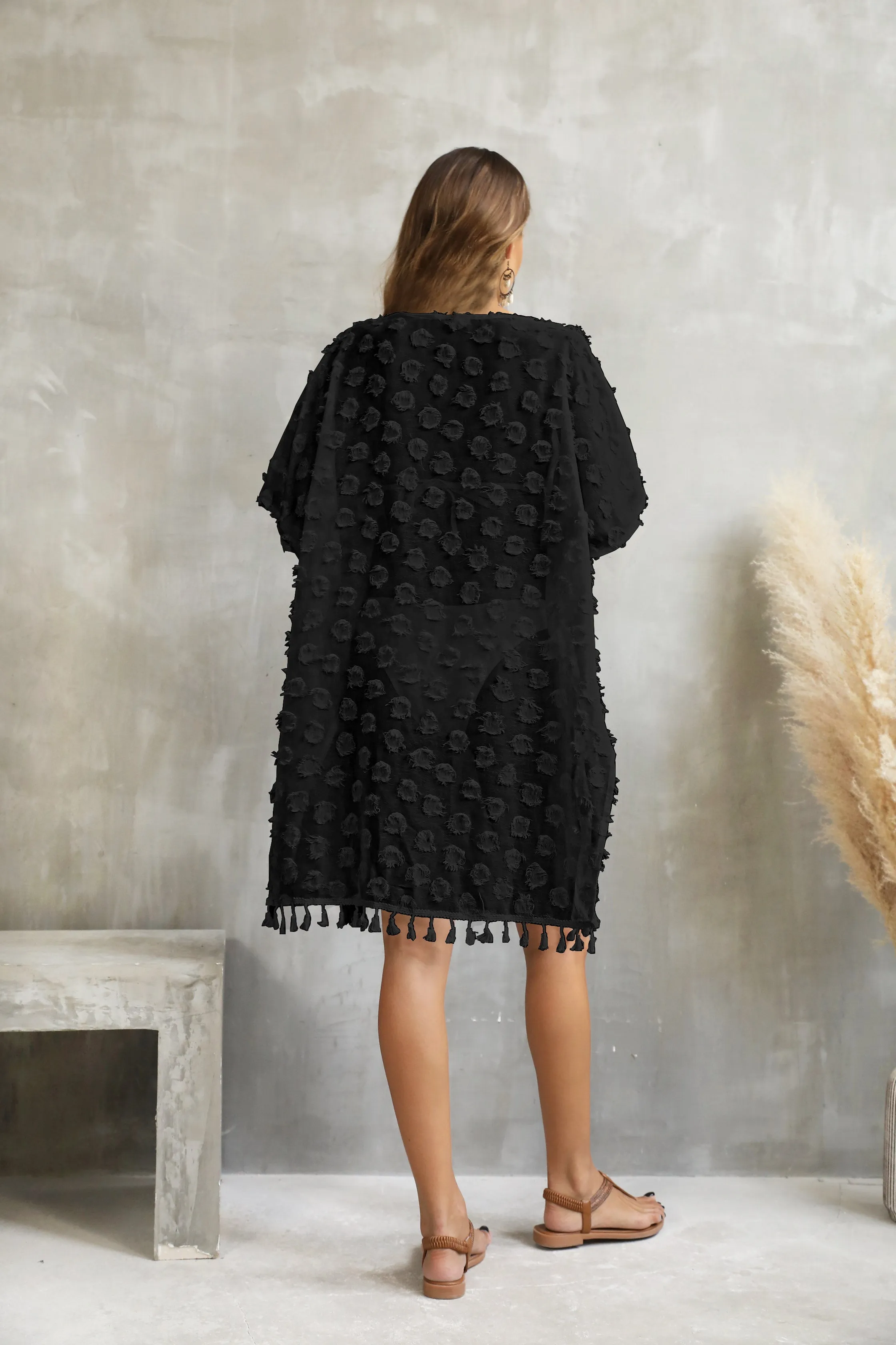 V-Neck Side Split Women's Swimwear Coverup