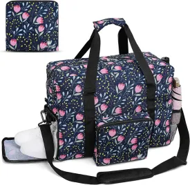 Weekender Overnight Travel Bags for Women with Shoe Compartment,Spirit Airlines Personal Item Bag 18x14x8,Underseat Carry On Luggage, Foldable Duffle Bag for Travel, for Swim/Sports/Gym