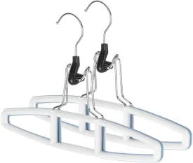 Whitmor Sure-Grip Hanger Collection Slack Hangers, Set of 2 White