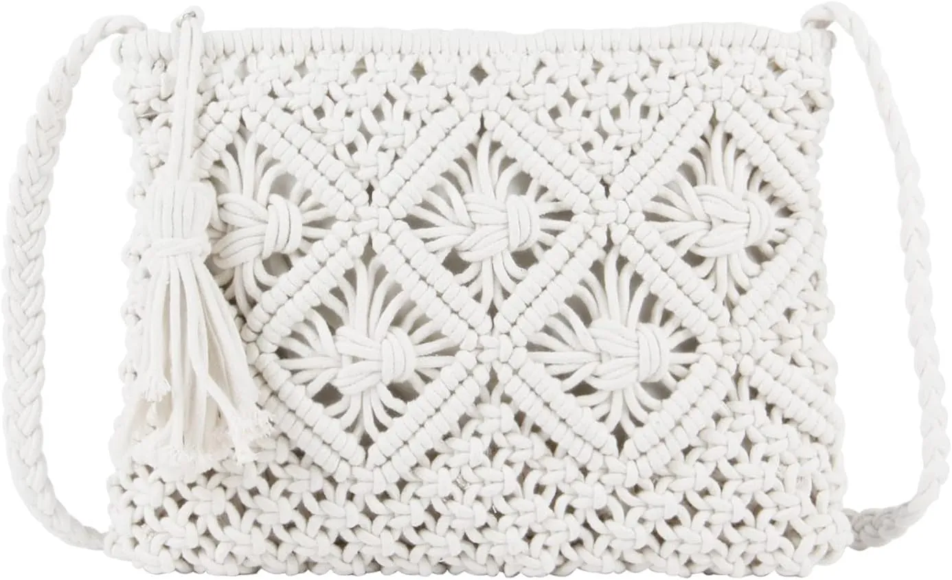 Womens Handwoven Crossbody Purse Summer Beach Clutch Purses Woven Handmade Shoulder Handbag