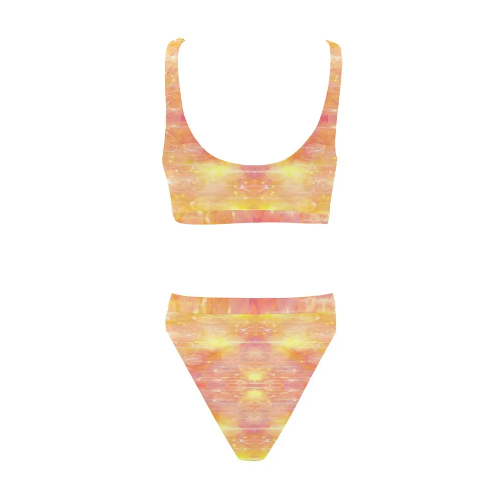Yellow Love Sport Top & High-Waisted Bikini up to 5 XL (FWS)