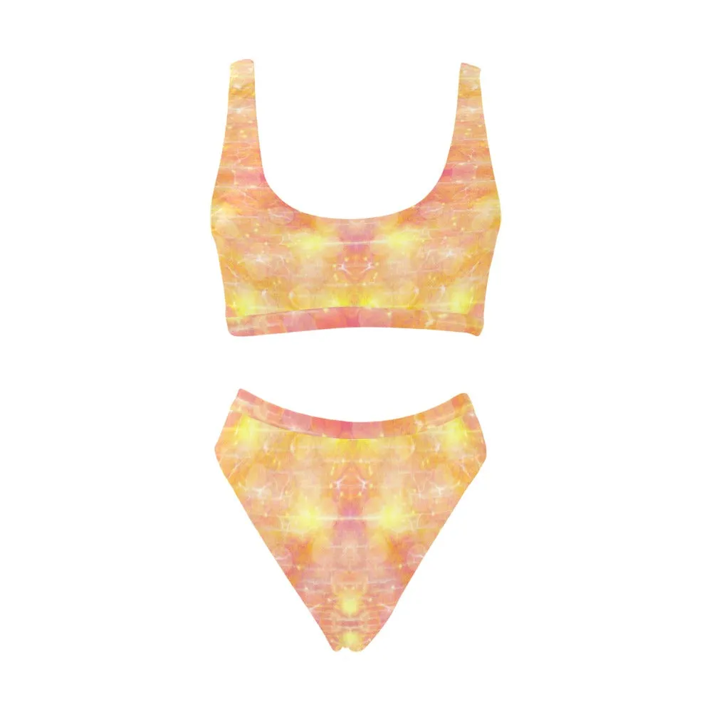 Yellow Love Sport Top & High-Waisted Bikini up to 5 XL (FWS)