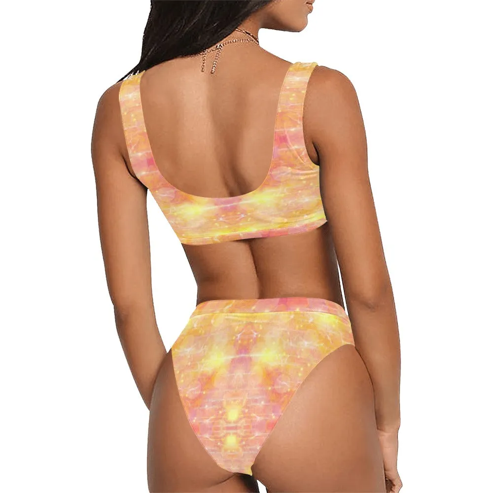 Yellow Love Sport Top & High-Waisted Bikini up to 5 XL (FWS)