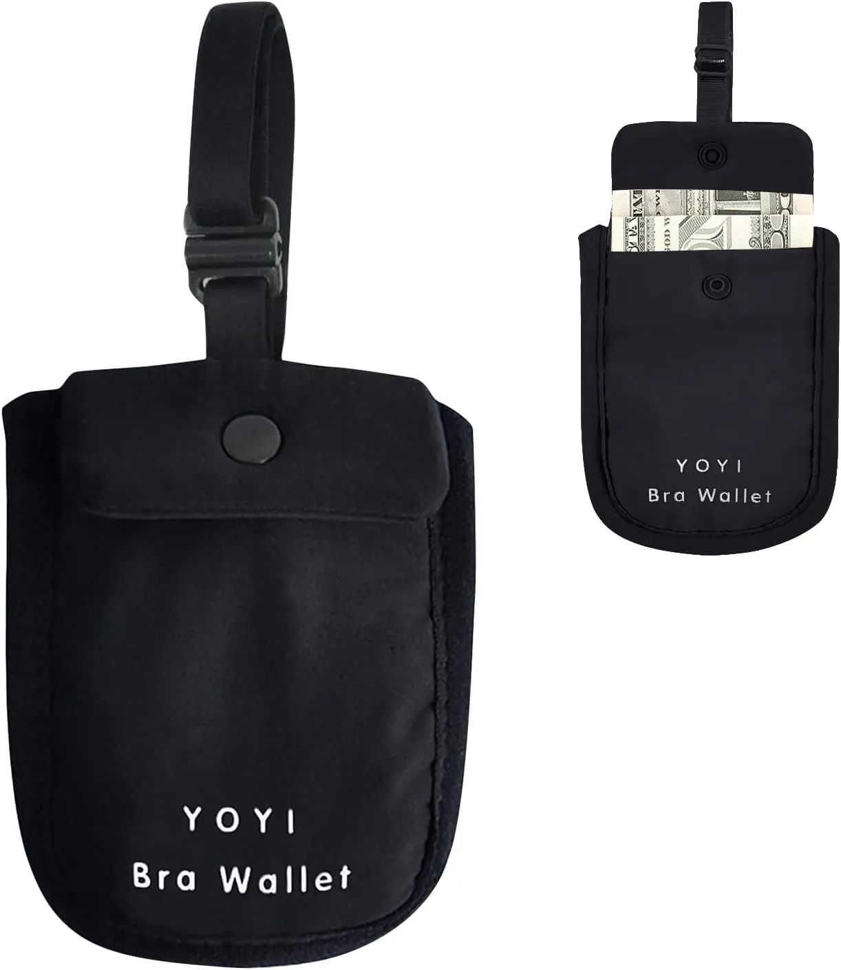 YOYI YOYI RFID Undercover Bra Wallet,Travel Pouch,Secret Pocket - Credit Cards & Money & Valuables with Adjustable,Elastic Strap Suitable for All Bra Sizes