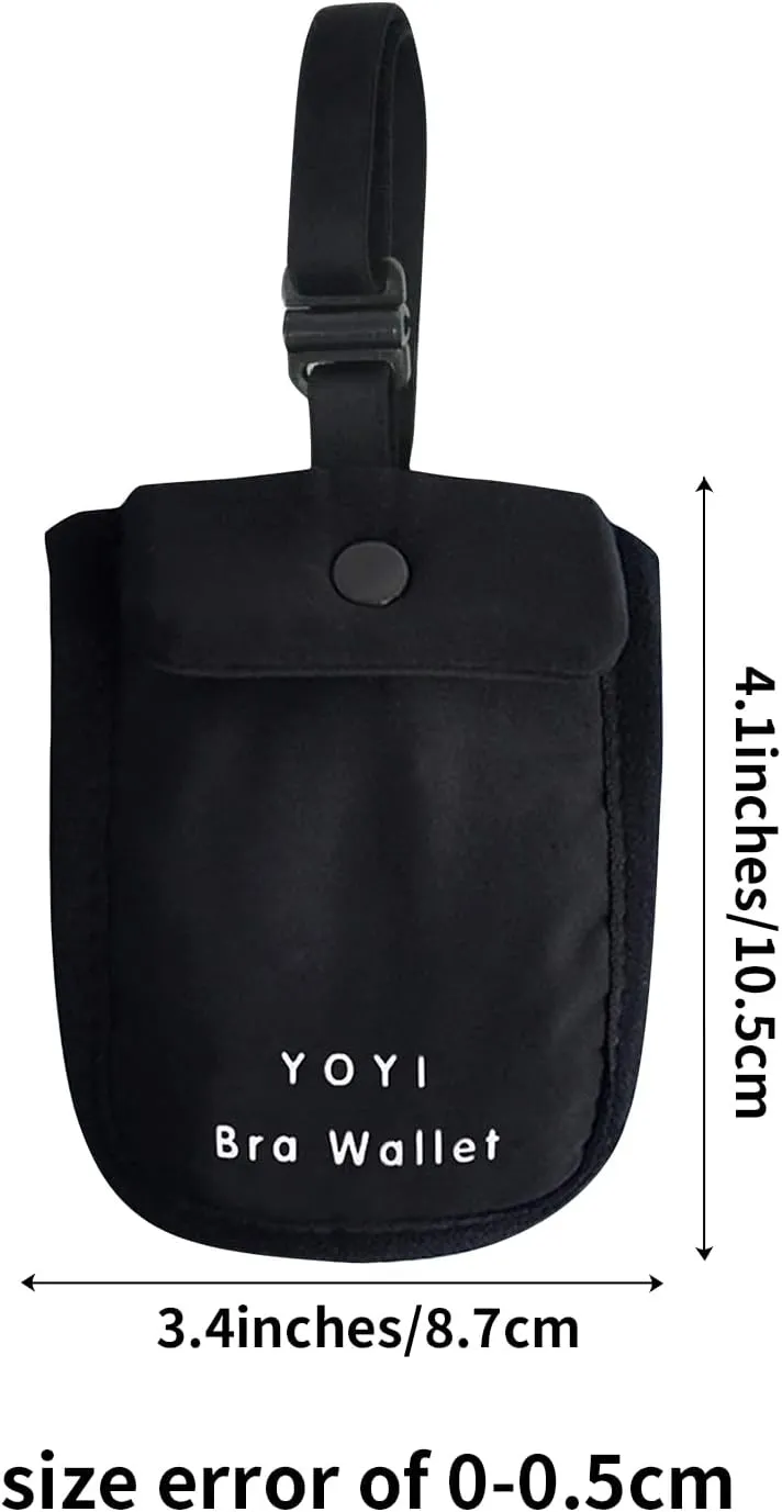 YOYI YOYI RFID Undercover Bra Wallet,Travel Pouch,Secret Pocket - Credit Cards & Money & Valuables with Adjustable,Elastic Strap Suitable for All Bra Sizes